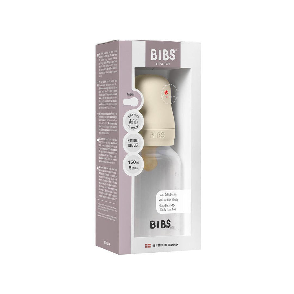 BIBS Medium Flow Baby Bottle Latex - Ivory