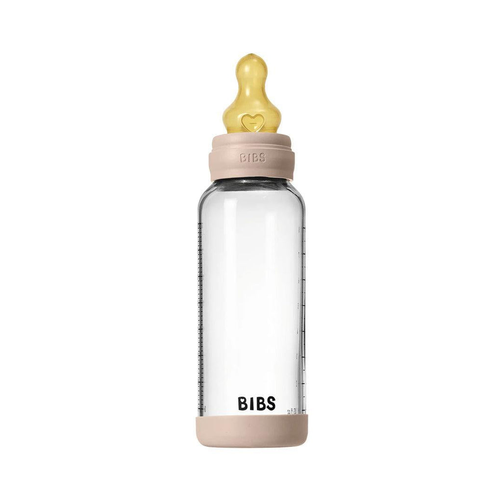 BIBS Slow Flow Baby Glass Bottle Complete Set - Blush