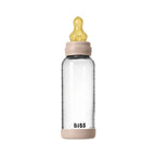 BIBS Slow Flow Baby Glass Bottle Complete Set - Blush