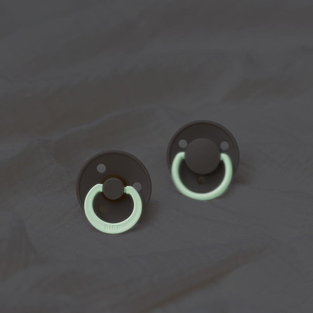 BIBS Colour GLOW Latex Pacifiers - Blush + Vanilla - 2 Pack