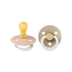 BIBS Colour GLOW Latex Pacifiers - Blush + Vanilla - 2 Pack