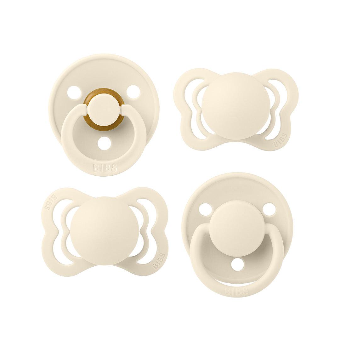 BIBS Try-It Mixed Pacifier Collection - Ivory - 4 Pack