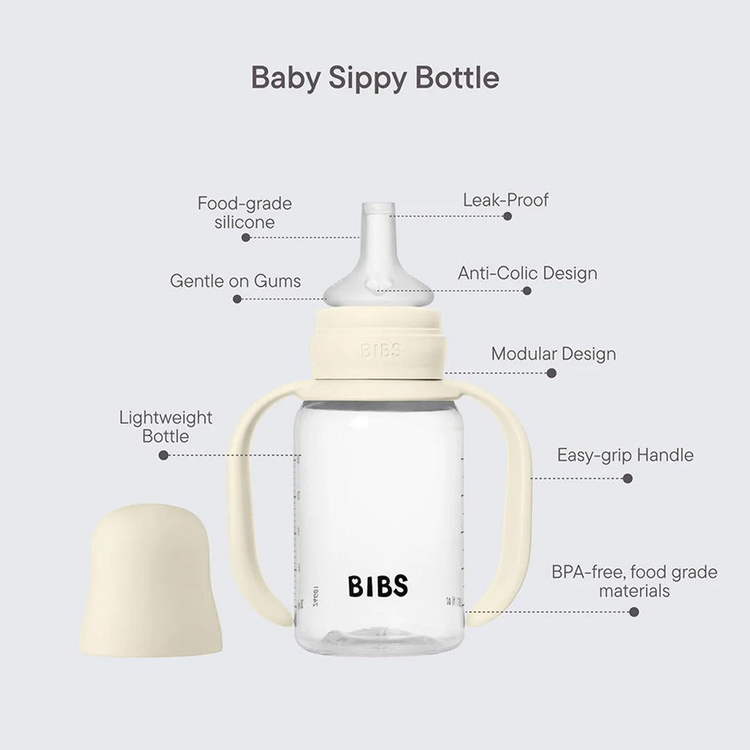 BIBS World Baby Sippy Bottle Spout Silicone 150ml - Blush