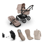 Bugaboo Fox 5 Renew Complete Pushchair Bundle - Black/Desert Taupe Melange