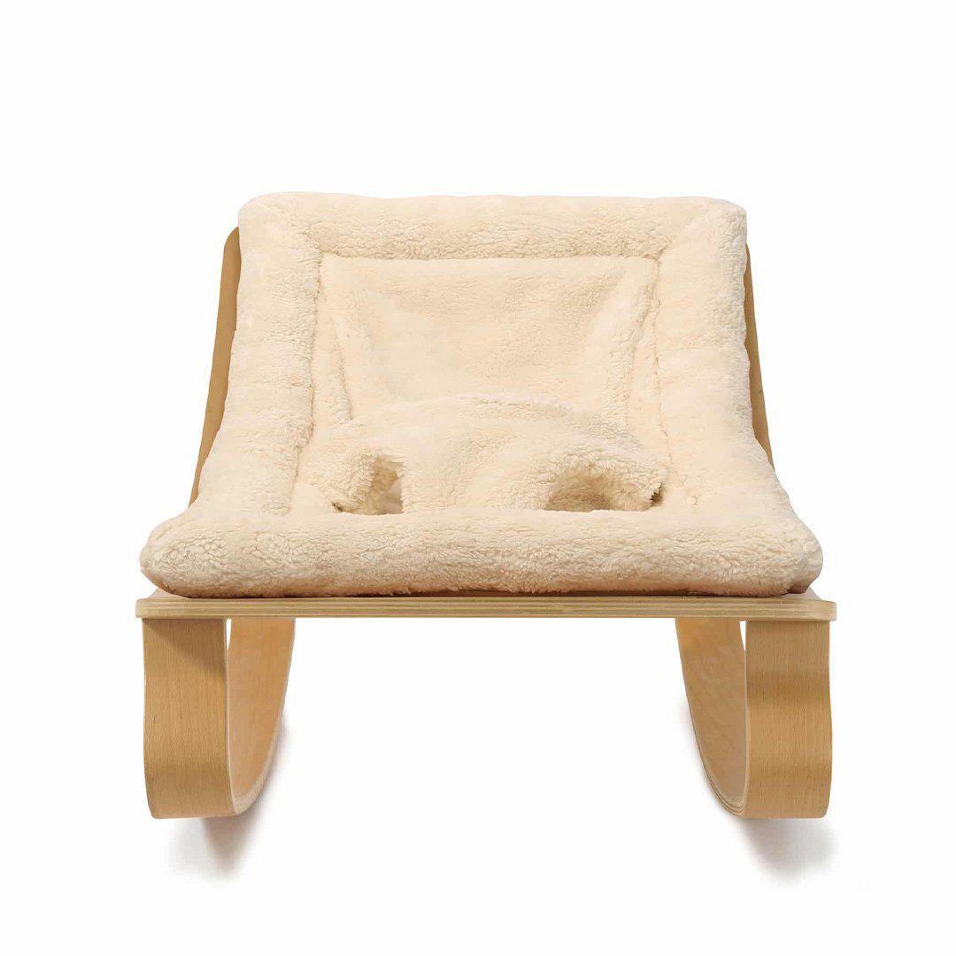 Charlie Crane LEVO Baby Rocker - Beech + Teddy Fur Milk