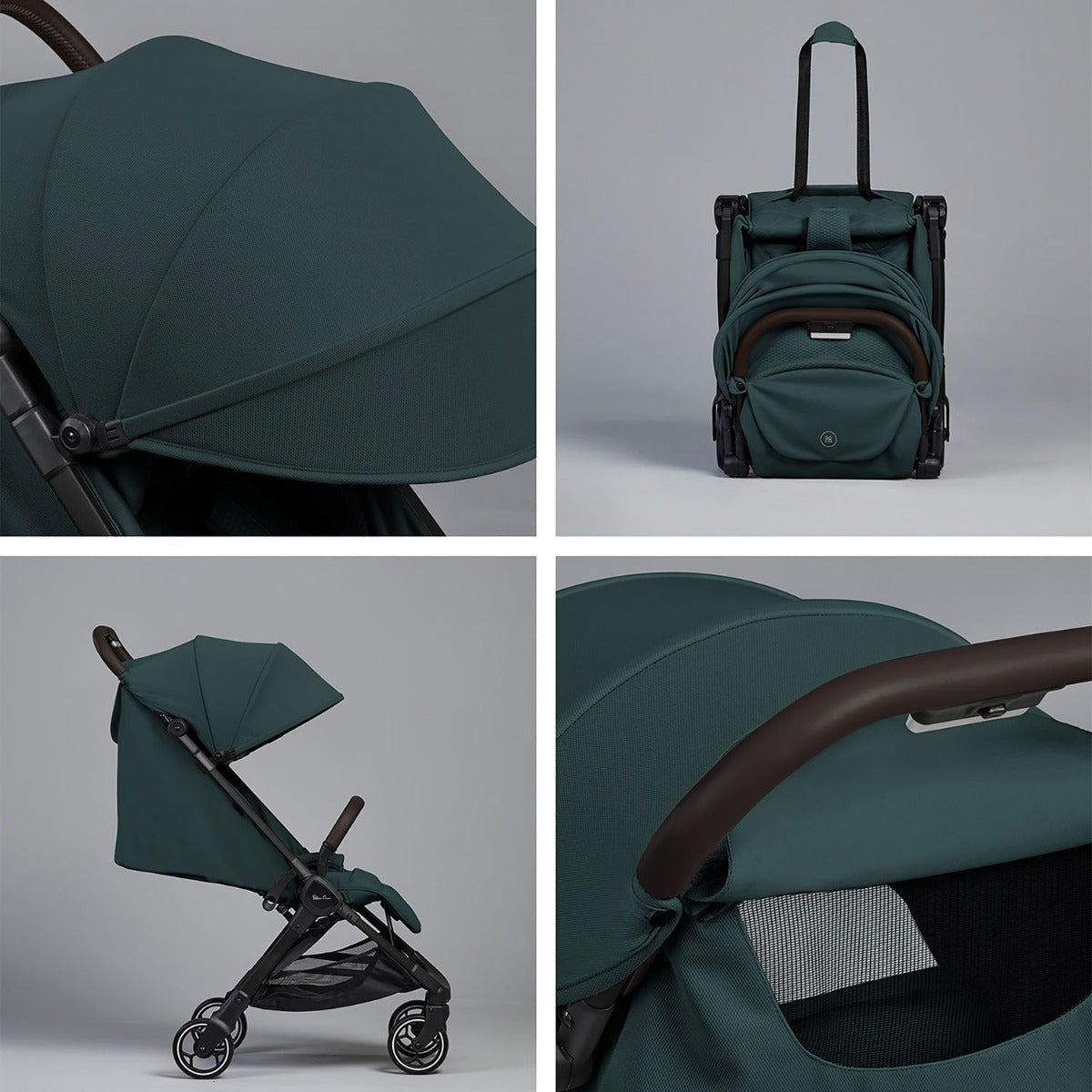 Silver Cross Clic 2 Compact Stroller & Footmuff - Conifer 8