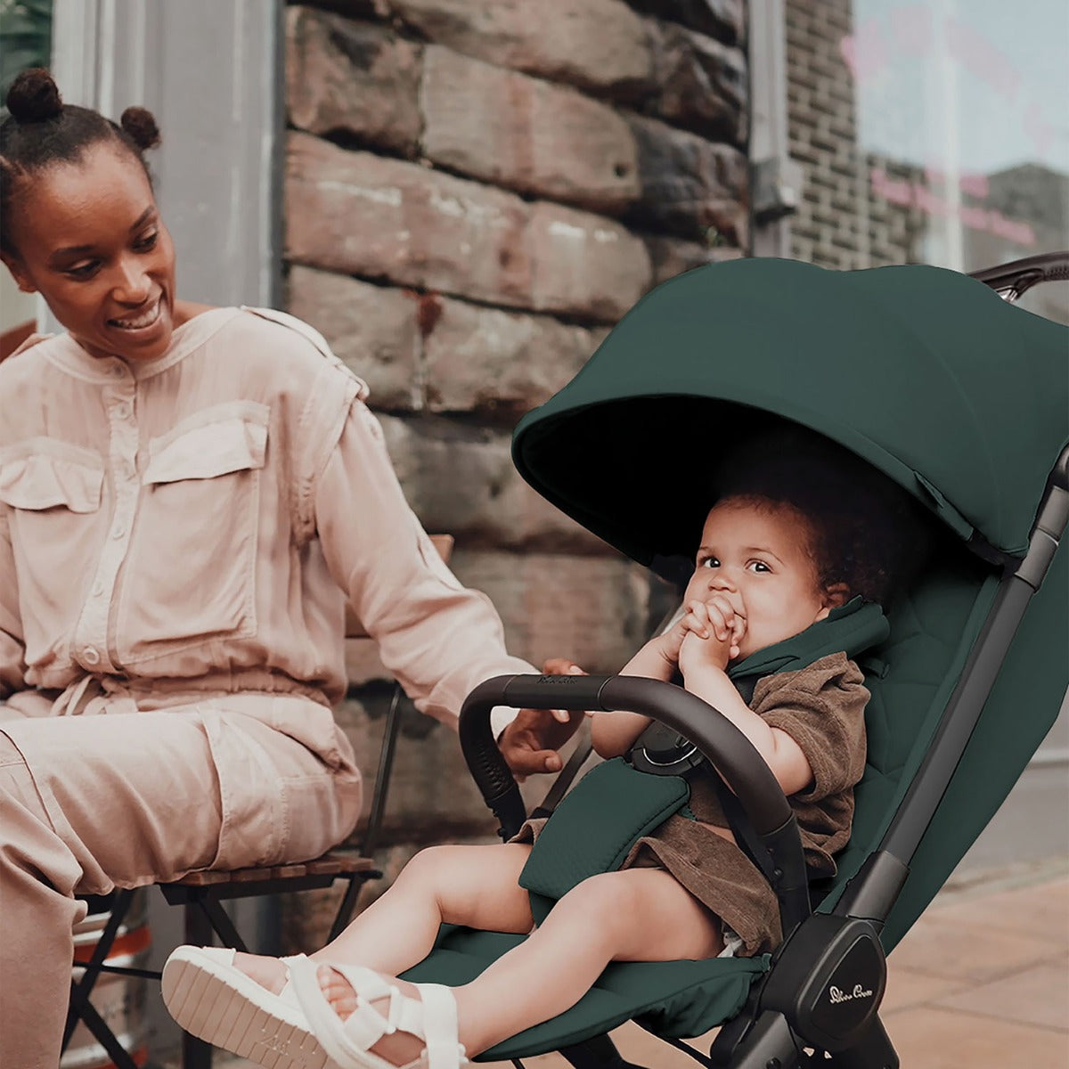 Silver Cross Clic 2 Compact Stroller & Footmuff - Conifer 10