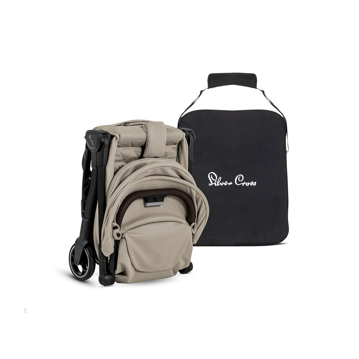 Silver Cross Clic 2 Compact Stroller & Footmuff - Latte 6