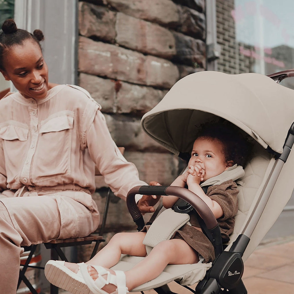 Silver Cross Clic 2 Compact Stroller & Footmuff - Latte 10