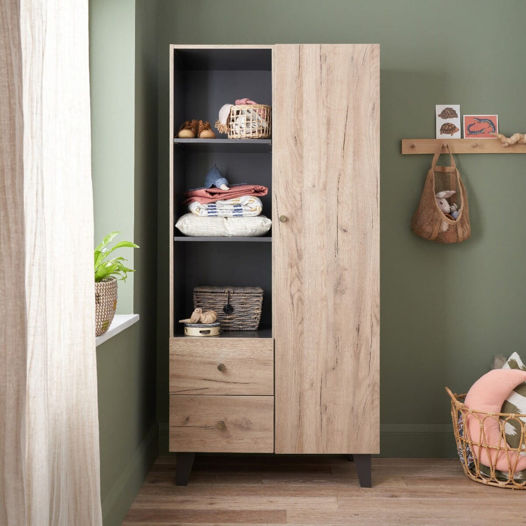 Tutti Bambini Como 3 Piece Room Set - Distressed Oak & Slate Grey