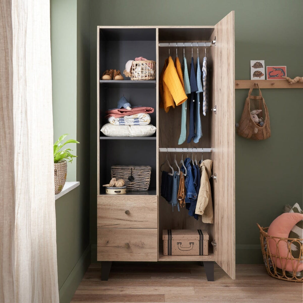 Tutti Bambini Como 3 Piece Room Set - Distressed Oak & Slate Grey