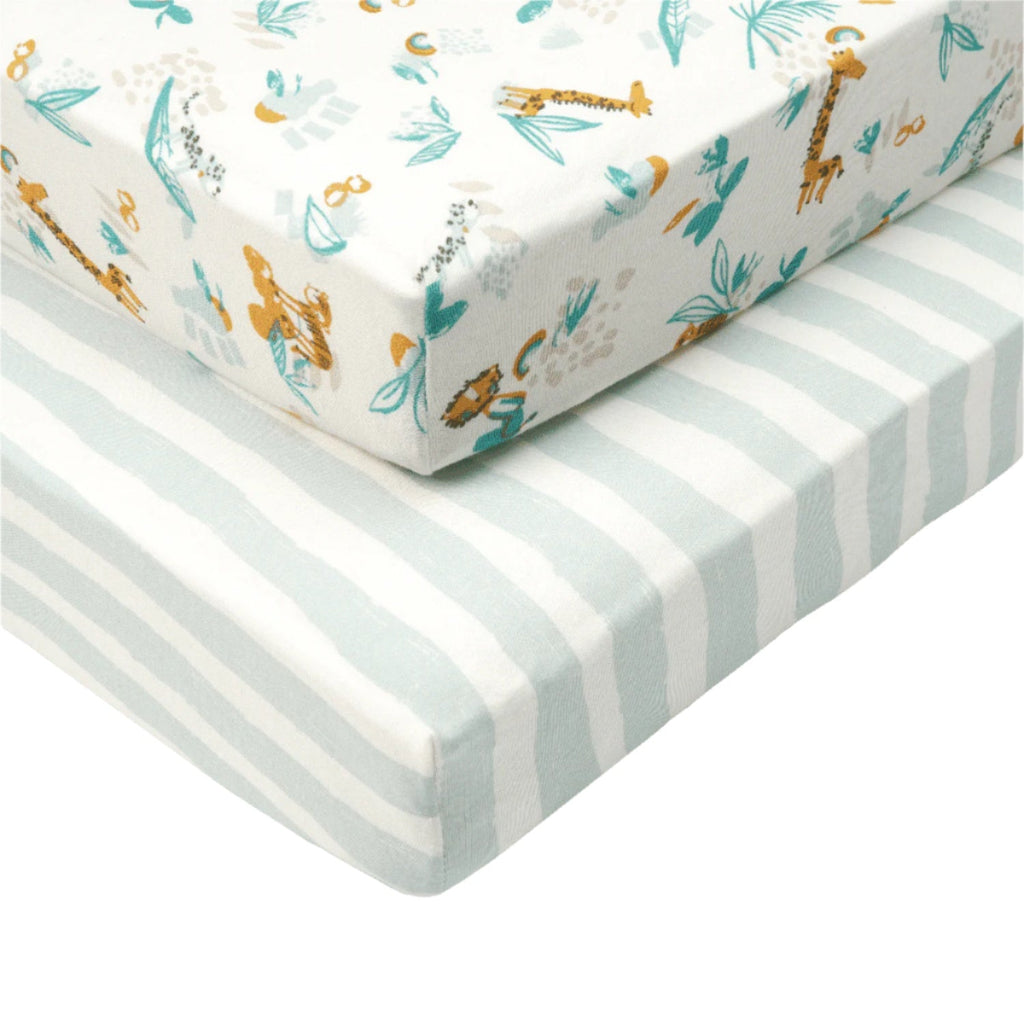 Tutti Bambini Cot Fitted Sheets 2pk - Run Wild