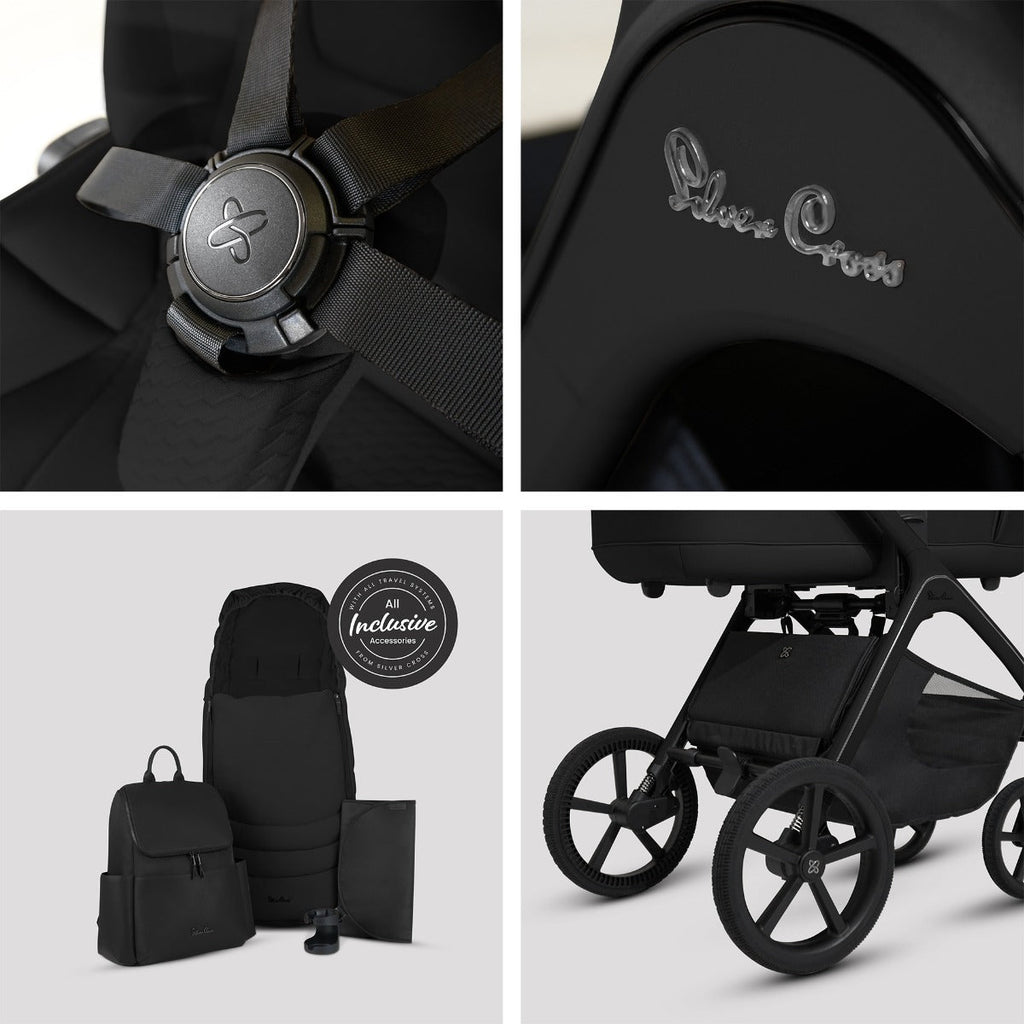 Silver Cross Cove Ultimate 360 Family Car Seat & Accessory Bundle - Onyx