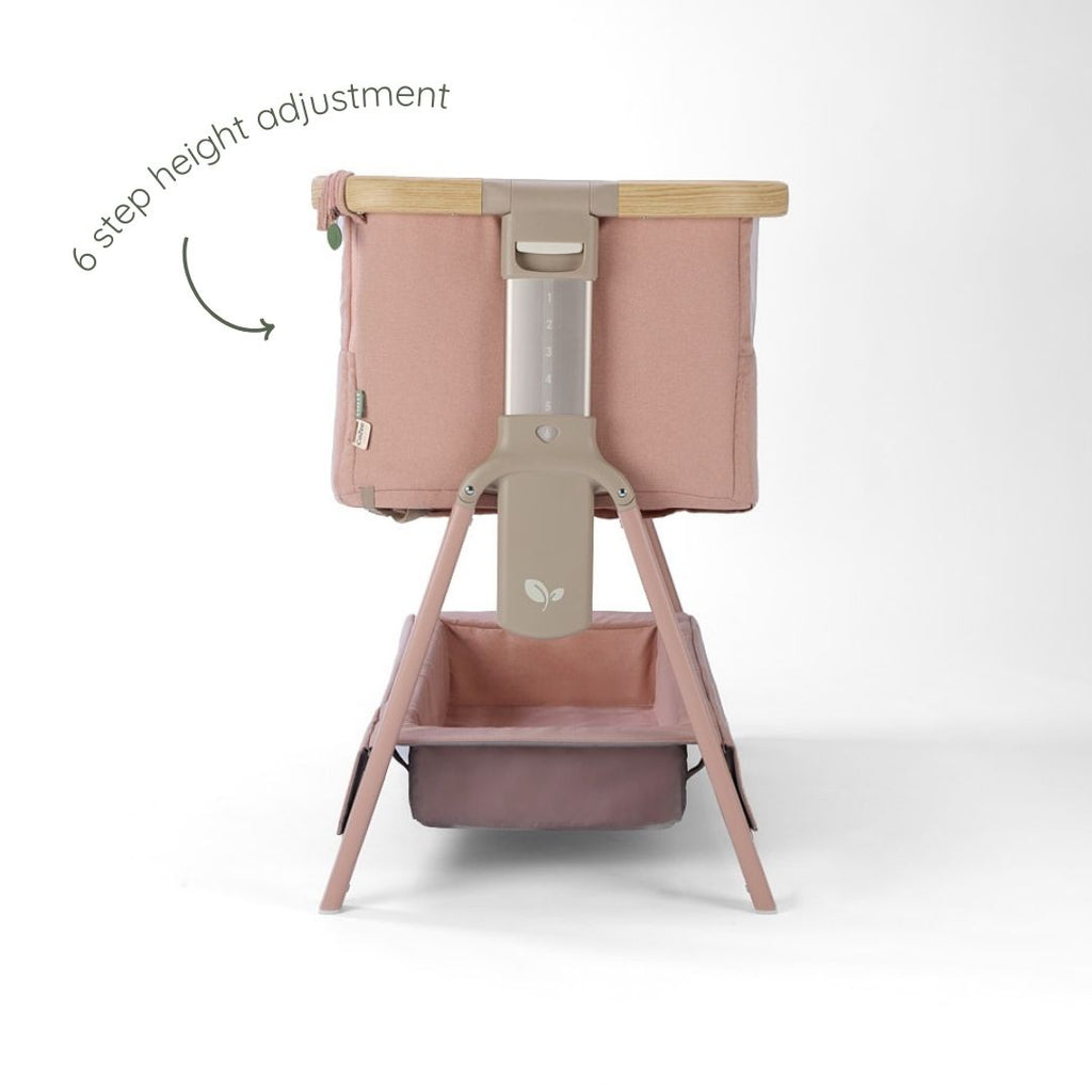 Tutti Bambini CoZee Air 2 Bedside Crib - Drifted Oak / Blush