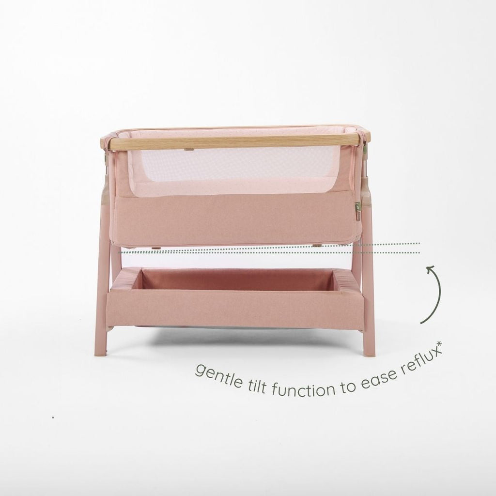Tutti Bambini CoZee Air 2 Bedside Crib - Drifted Oak / Blush