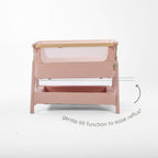Tutti Bambini CoZee Air 2 Bedside Crib - Drifted Oak / Blush