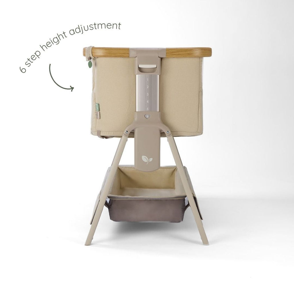 Tutti Bambini CoZee Air 2 Bedside Crib - Toasted Oak / Sand