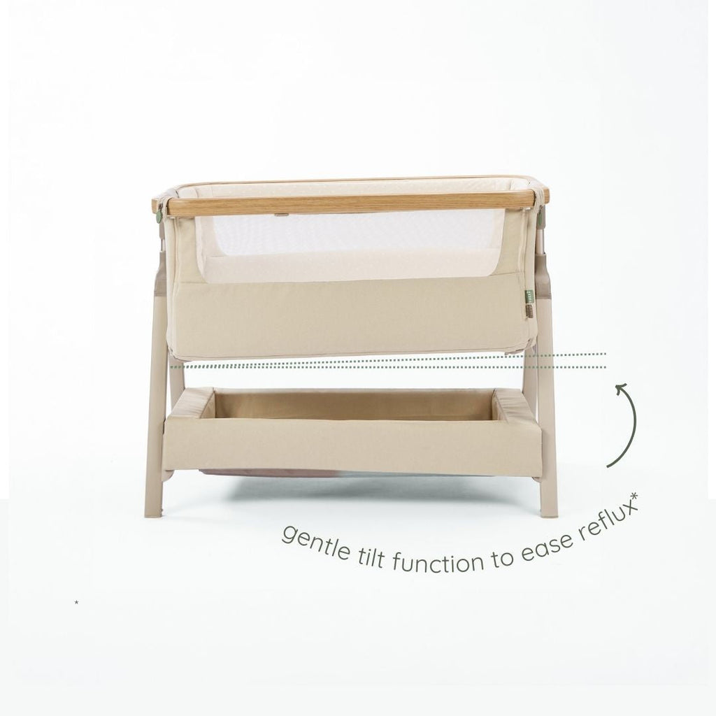 Tutti Bambini CoZee Air 2 Bedside Crib - Toasted Oak / Sand