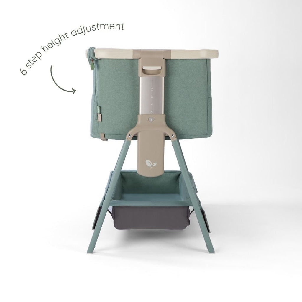 Tutti Bambini CoZee Air 2 Bedside Crib - Whitewash / Kelp