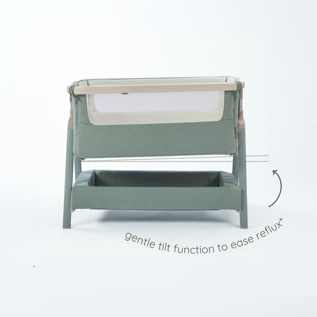Tutti Bambini CoZee Air 2 Bedside Crib - Whitewash / Kelp