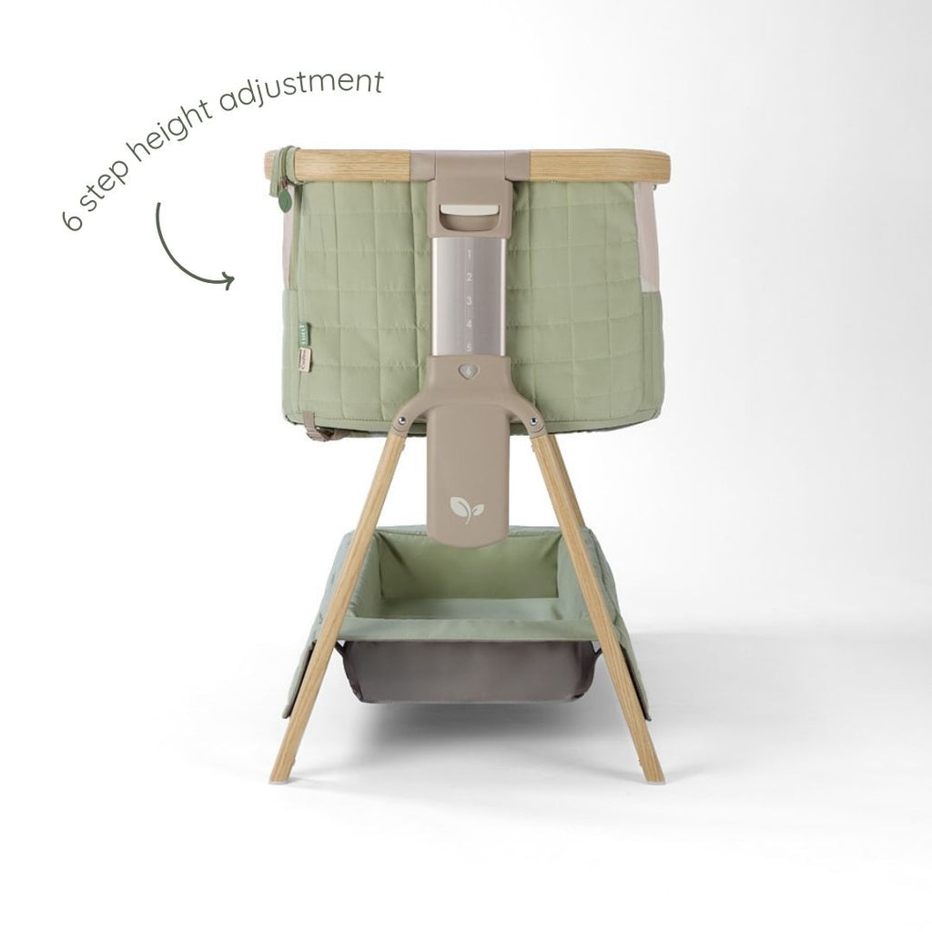 Tutti Bambini CoZee Sense Bedside Crib - Drifted Oak / Eucalyptus