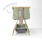 Tutti Bambini CoZee Sense Bedside Crib - Drifted Oak / Eucalyptus