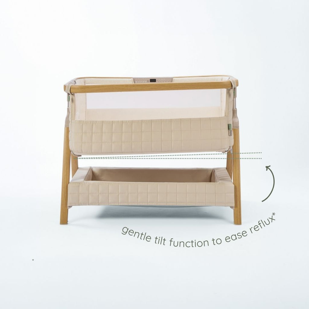 Tutti Bambini CoZee Sense Bedside Crib - Toasted Oak / Sand