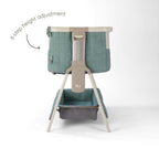 Tutti Bambini CoZee Sense Bedside Crib - Whitewash / Kelp