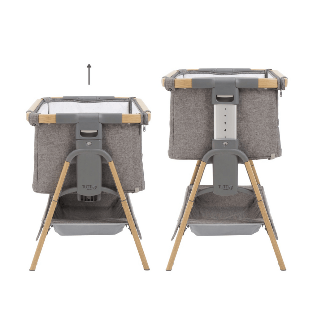 Tutti Bambini CoZee XL Bedside Crib & Cot - Oak & Charcoal