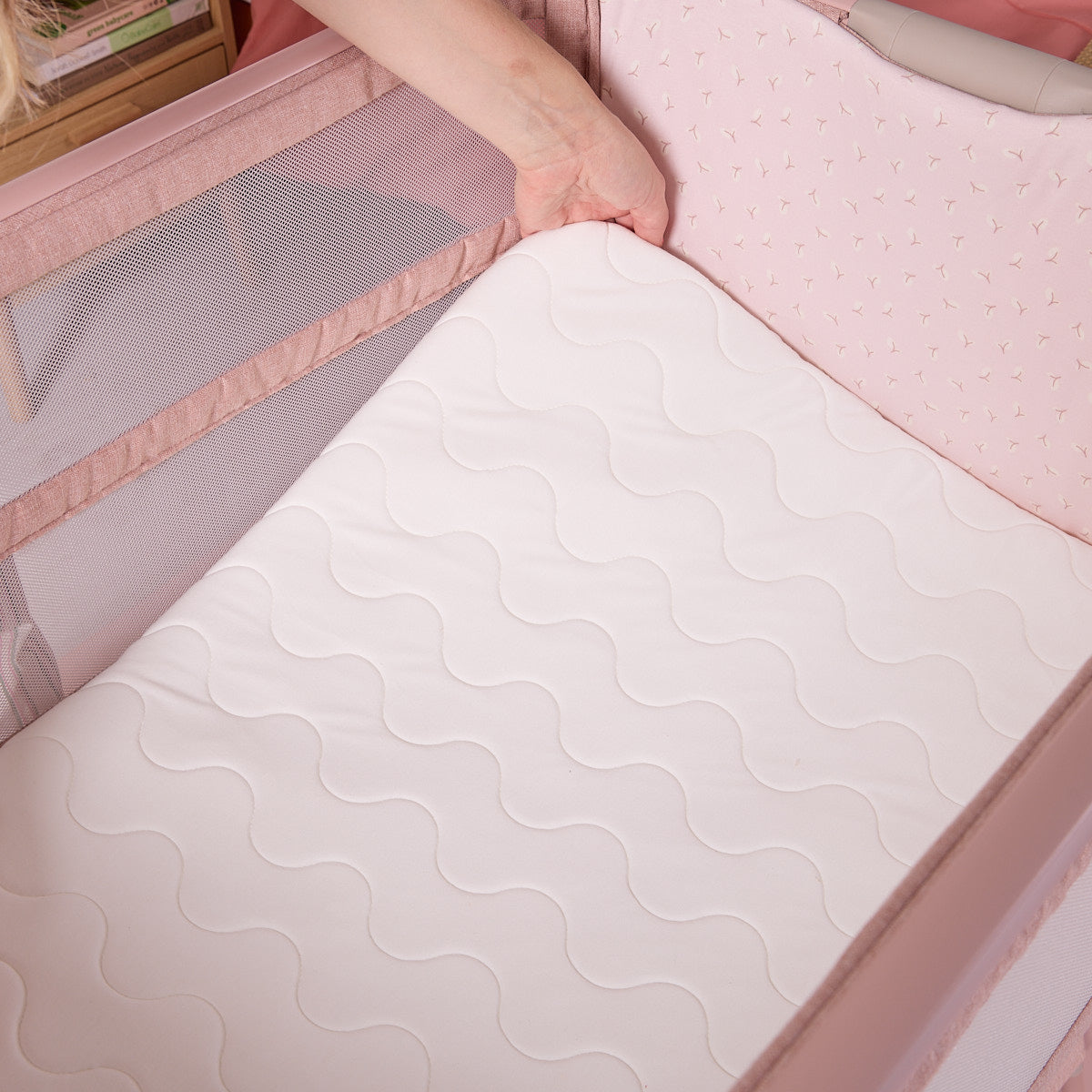 Tutti Bambini CoZee Zen Bedside Crib - Blush