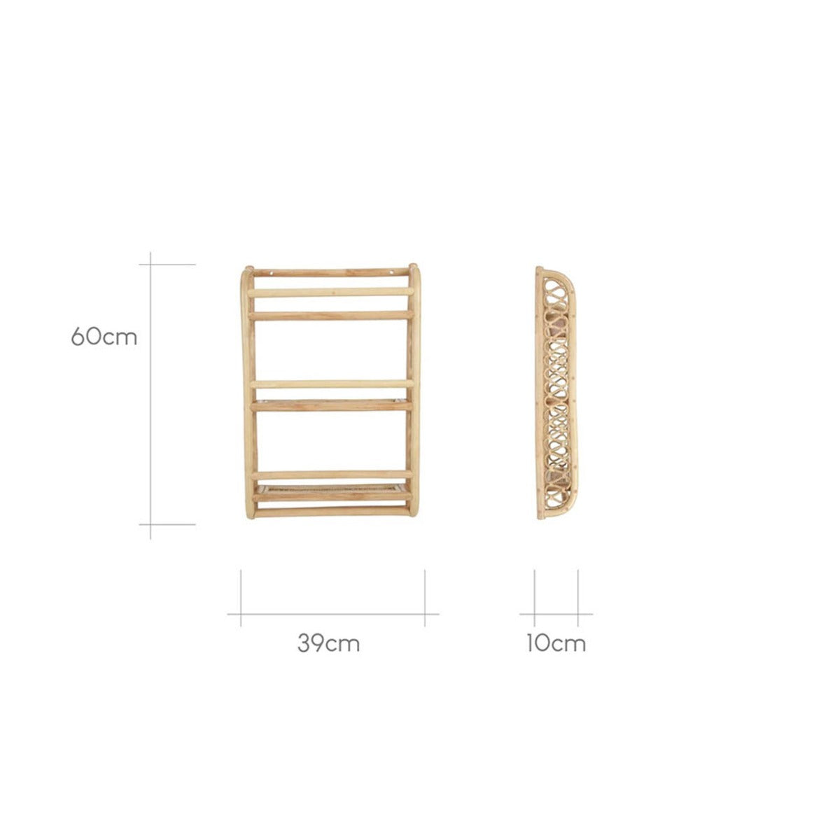 CuddleCo Aria Wave Bookshelf - Rattan 3