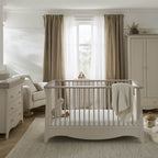 CuddleCo Clara 3 Piece Nursery Furniture Set (Cot Bed, Dresser & Wardrobe) - Cashmere and Ash 1