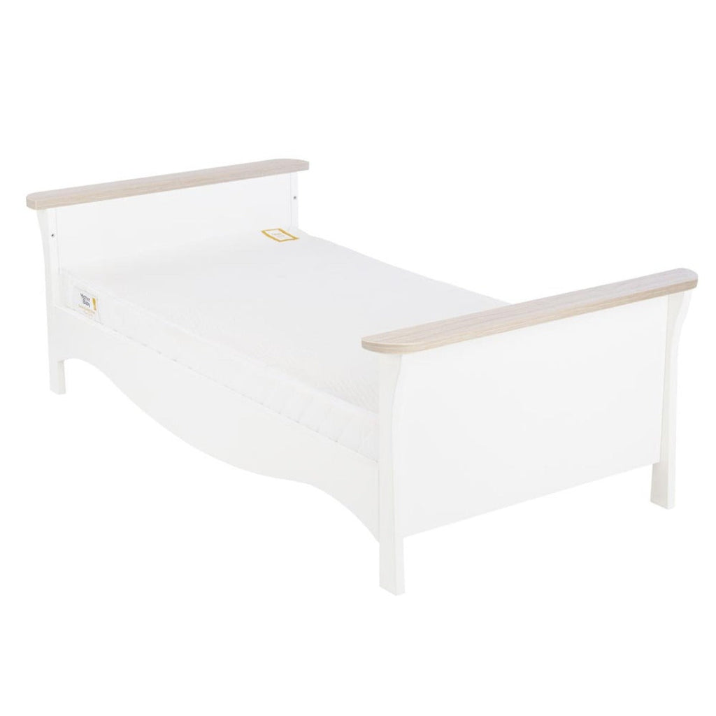 CuddleCo Clara 3 Piece Nursery Furniture Set (Cot Bed, Dresser & Wardrobe) - White and Ash 7