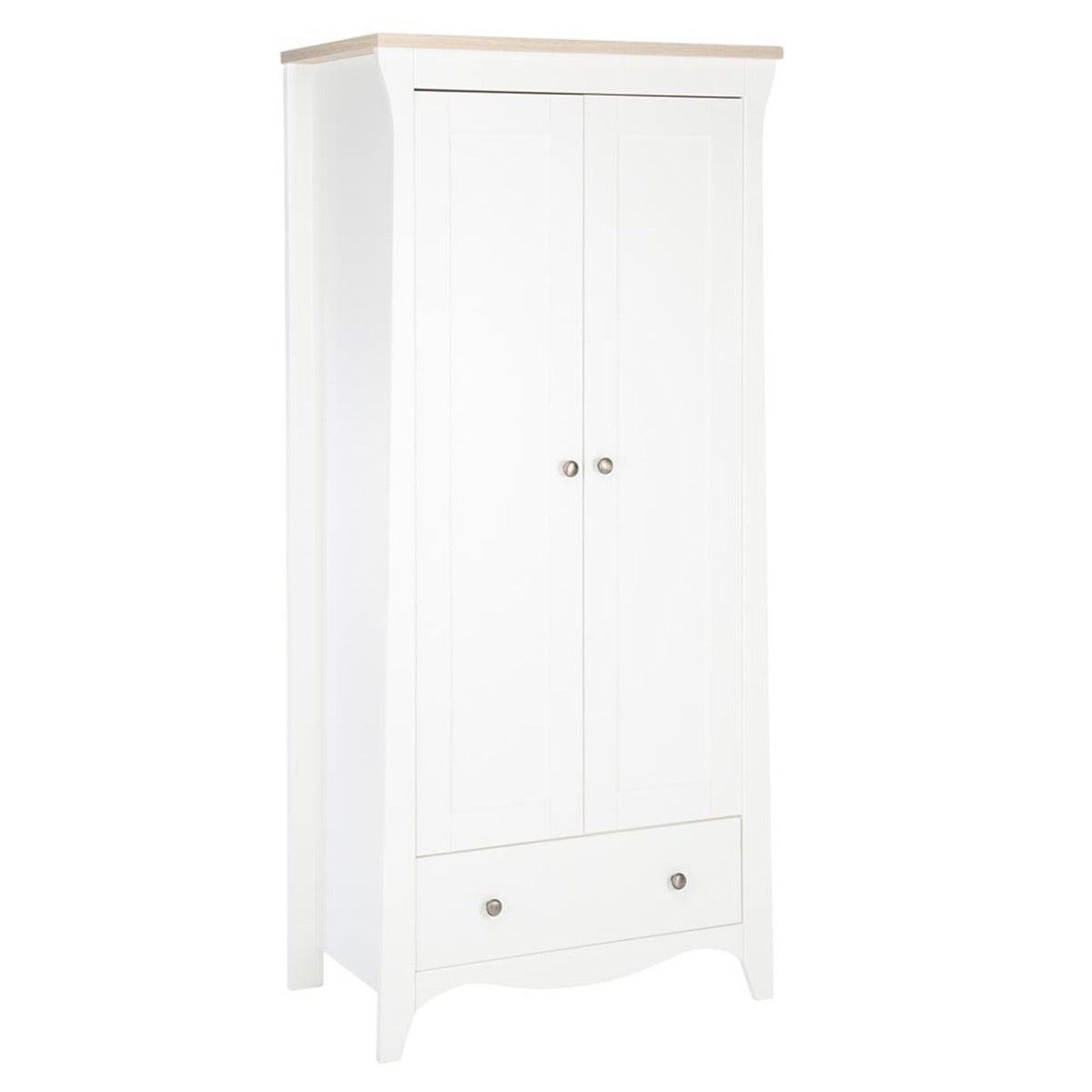 CuddleCo Clara 2 Door Double Wardrobe - White and Ash 5