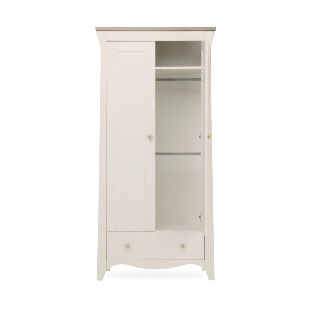 CuddleCo Clara 3 Piece Nursery Furniture Set (Cot Bed, Dresser & Wardrobe) - Cashmere and Ash 8
