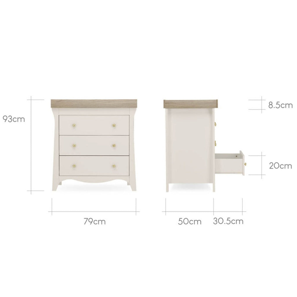 CuddleCo Clara 3 Drawer Dresser & Changer - Cashmere and Ash 7
