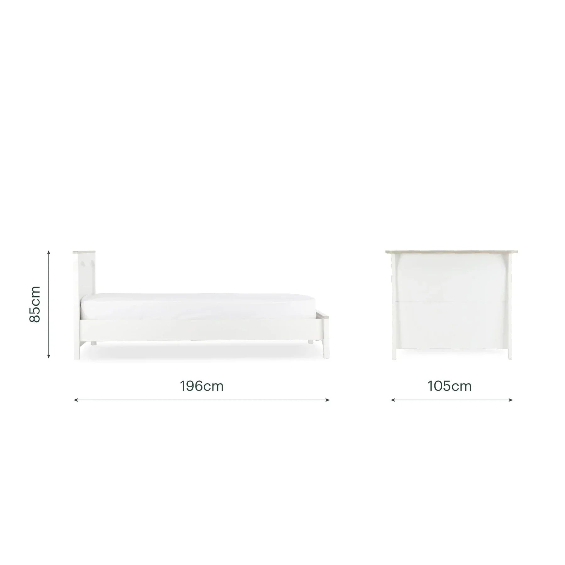 CuddleCo Clara Single Bed - White and Ash