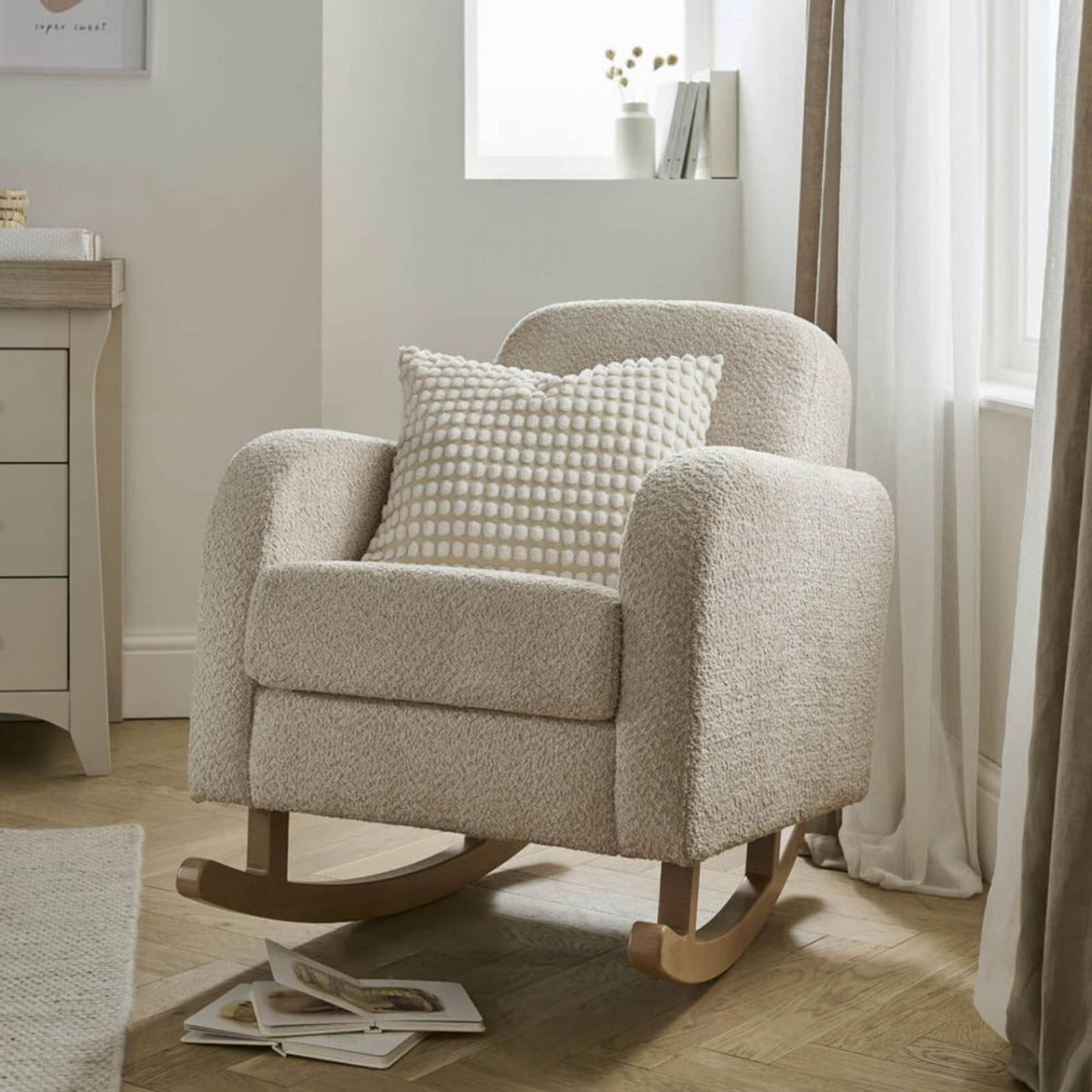 CuddleCo Etta Nursing Chair - Boucle Mushroom 1
