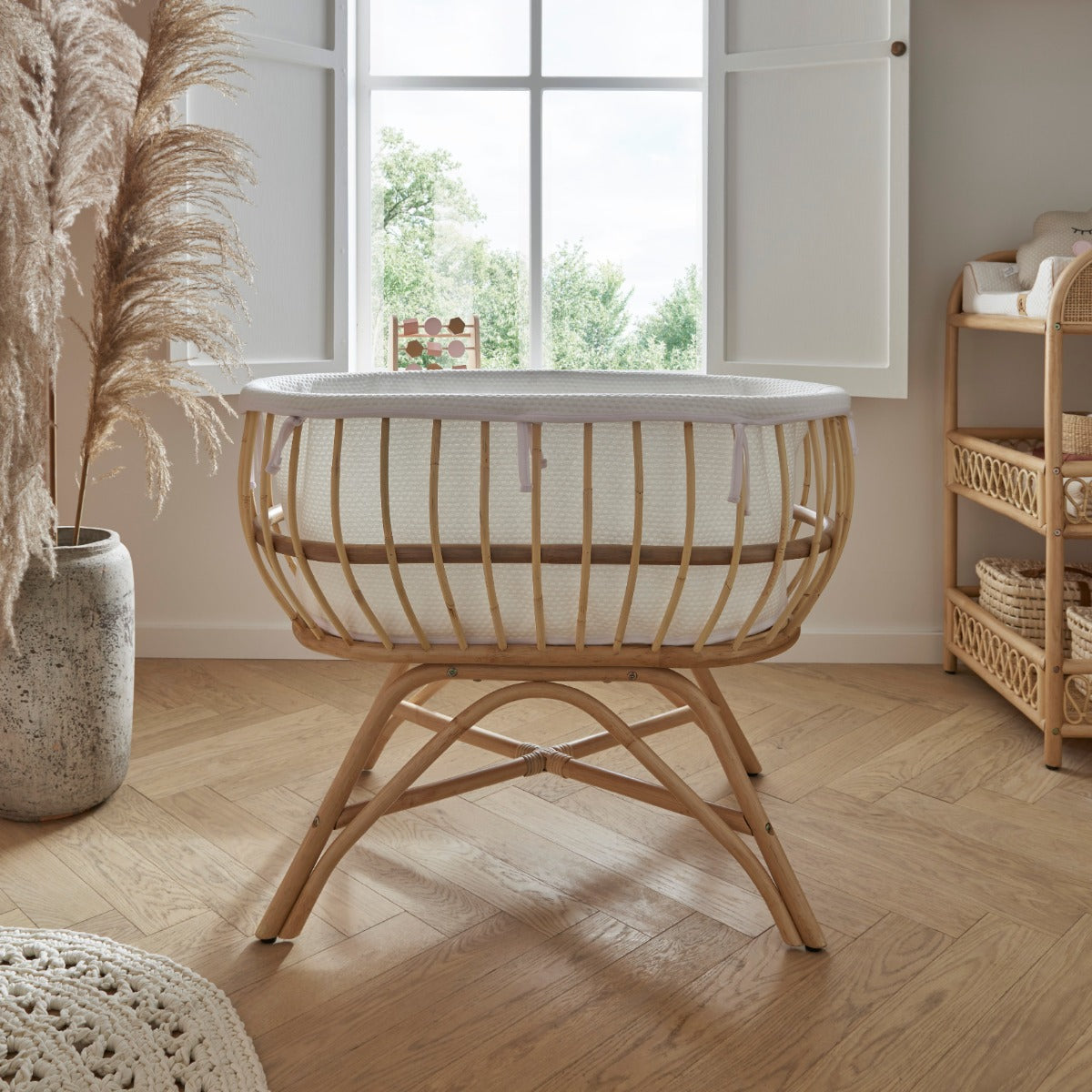 CuddleCo Aria 2 Piece Set With Crib & Changer - Rattan 2