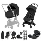 Cybex COYA Fold Cot Ultimate Travel System Bundle - Style Sepia Black & Matt Black Frame