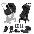 Cybex Coya Fold Cot Travel System Bundle - Style Sepia Black with Matt Black Frame
