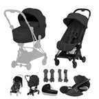 Cybex Coya Fold Cot Travel System Bundle - Style Sepia Black with Matt Black Frame