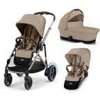Cybex e-Gazelle S Double Pushchair - Almond Beige