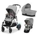 Cybex e-Gazelle S Double Pushchair - Stone Grey