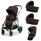 Cybex e-Gazelle S Twin Pushchair - Chocolate Brown