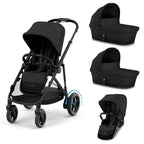 Cybex e-Gazelle S Twin Pushchair - Moon Black