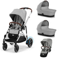 Cybex e-Gazelle S Twin Pushchair - Stone Grey