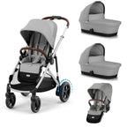 Cybex e-Gazelle S Twin Pushchair - Stone Grey