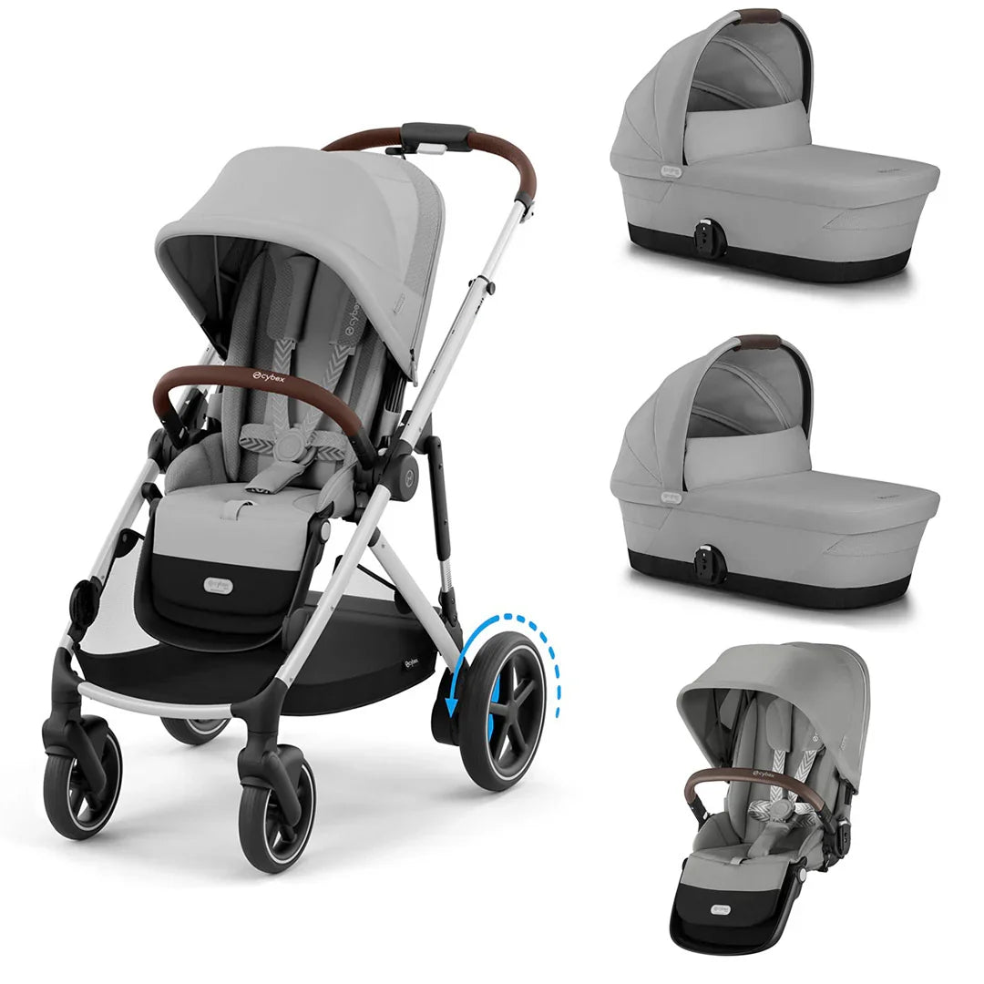 Cybex e-Gazelle S Twin Pushchair - Stone Grey