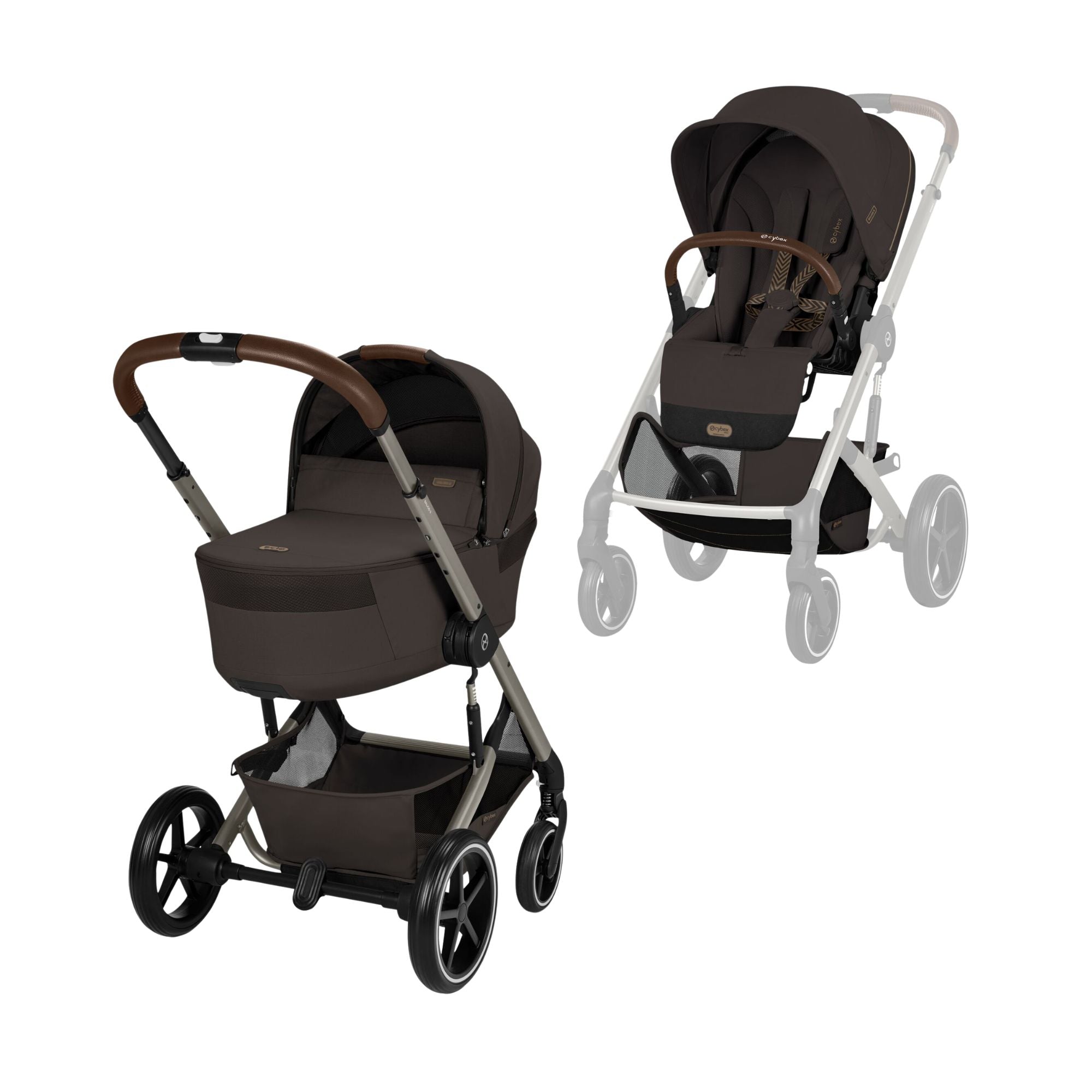Cybex Balios S Lux Pushchair incl. Foldable Carry Cot - Chocolate Brown